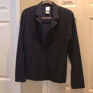 Jacket and pants suit.